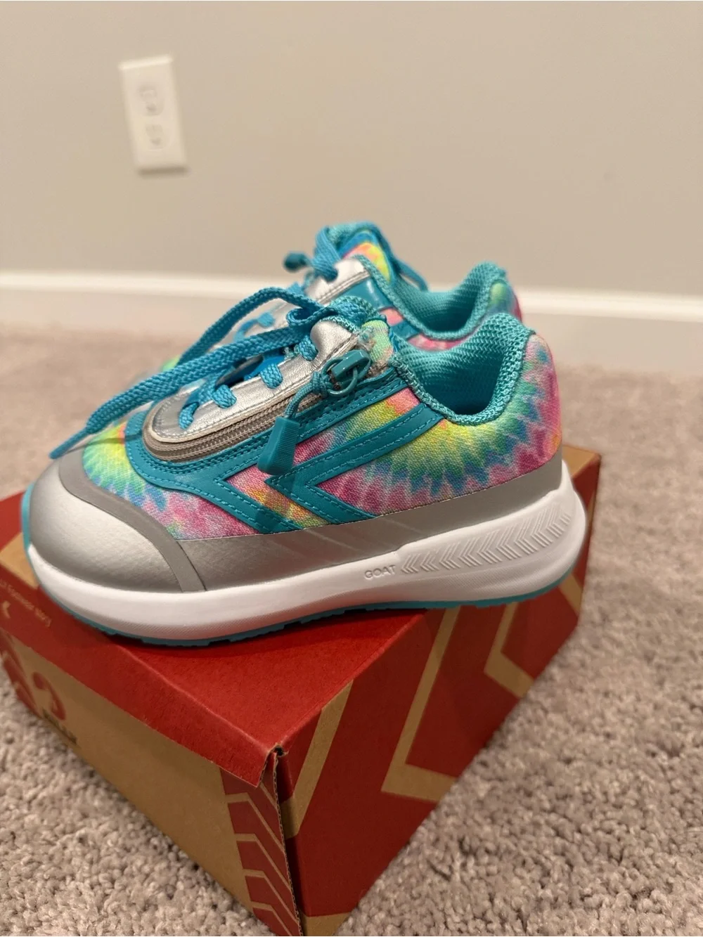Kids Tie-Dye Sneakers with Teal Accents